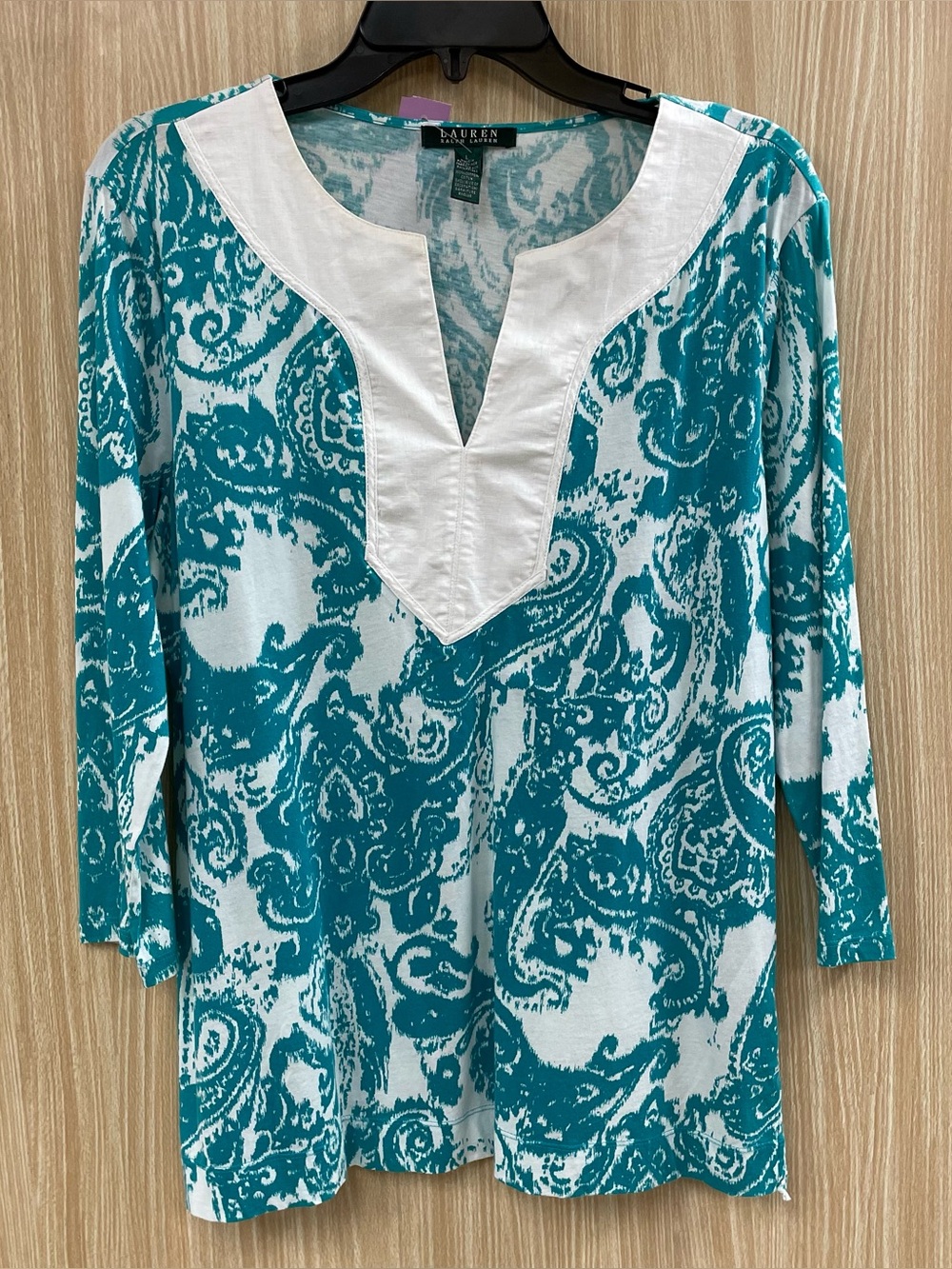 Lauren Ralph Lauren White Print op size large